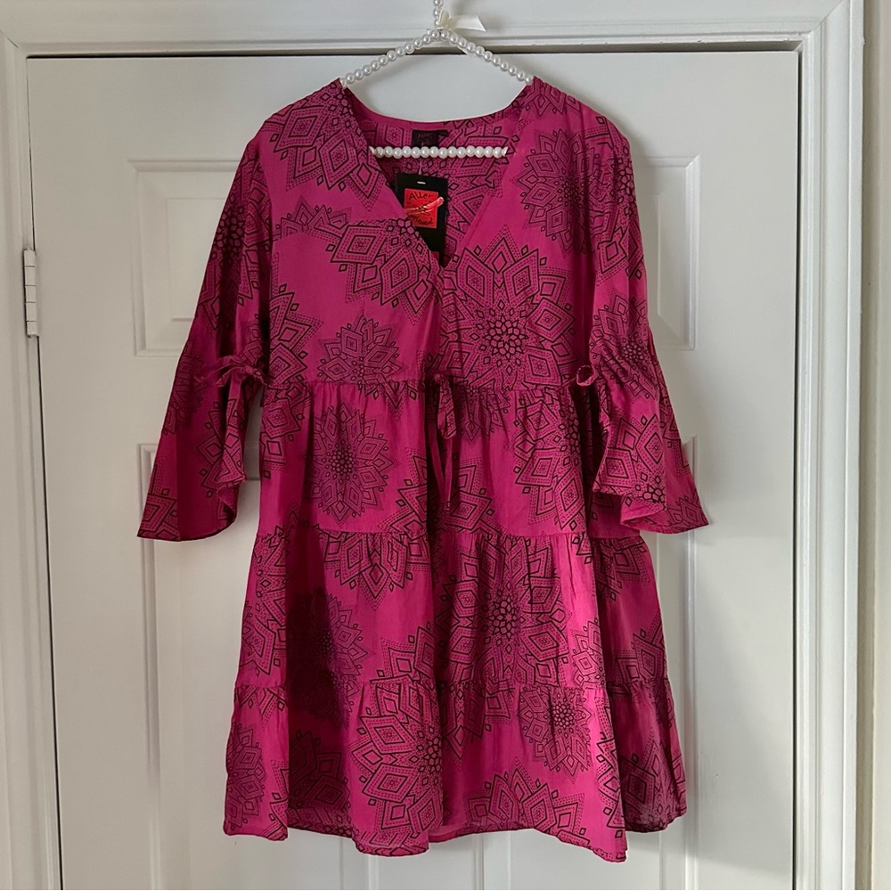 Aller Simplement Burgundy Printed Dress